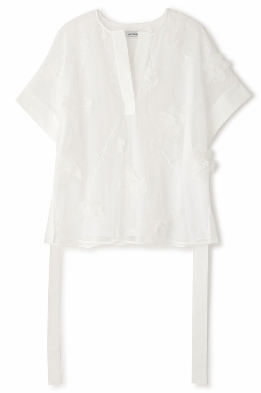 ADORE(アドーア)｜3Dレースブラウス/ホワイト の通販｜ELLESHOP