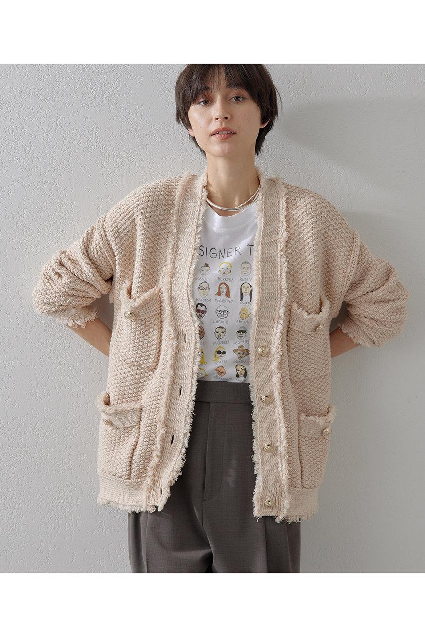 Whim Gazette(ウィム ガゼット)｜TWEEDYニットジャケット2/ピンク