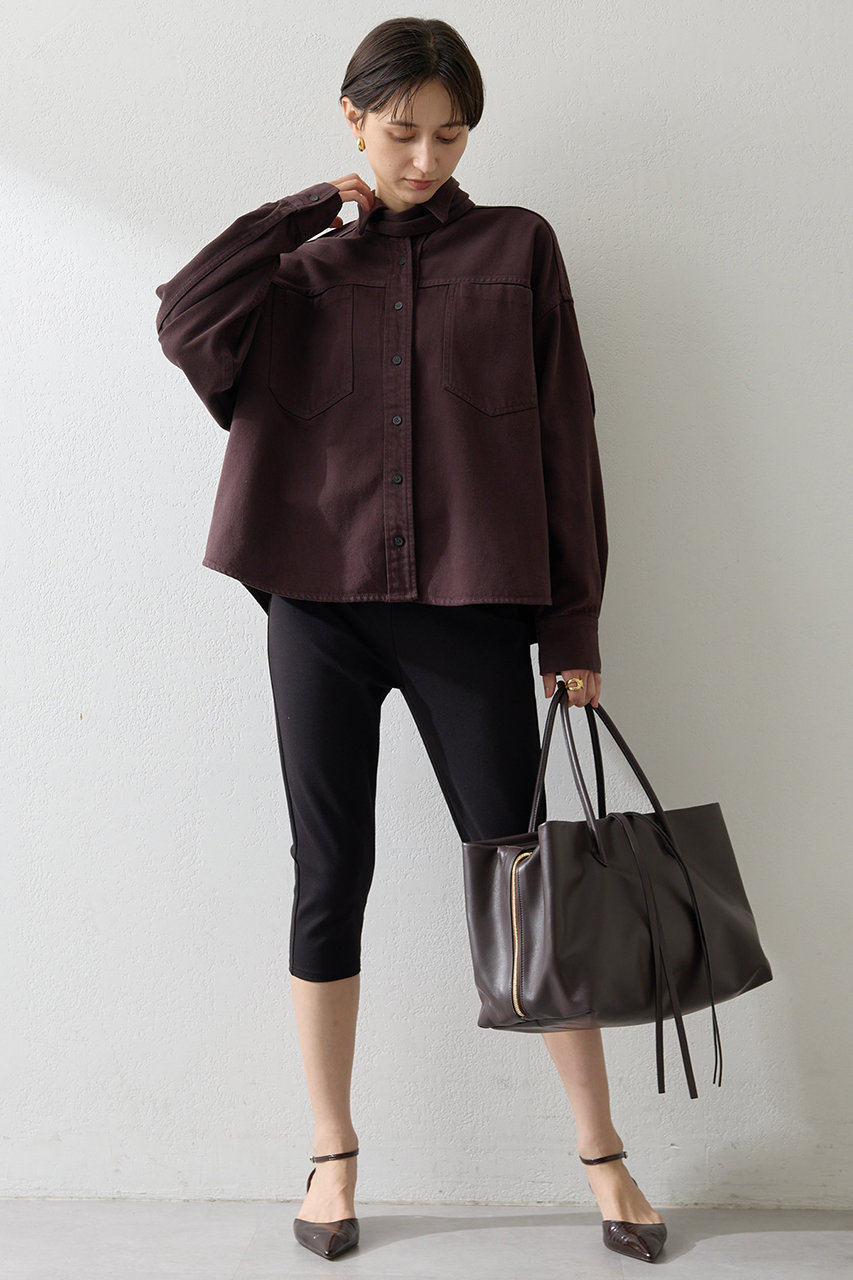 Whim Gazette(ウィム ガゼット)｜デニムボウタイシャツ/ブラウン の