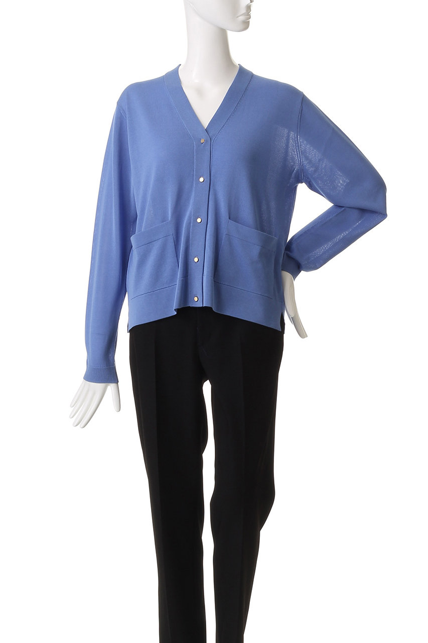 ebure(エブール)｜シアーコットンアセテート Vネックニット