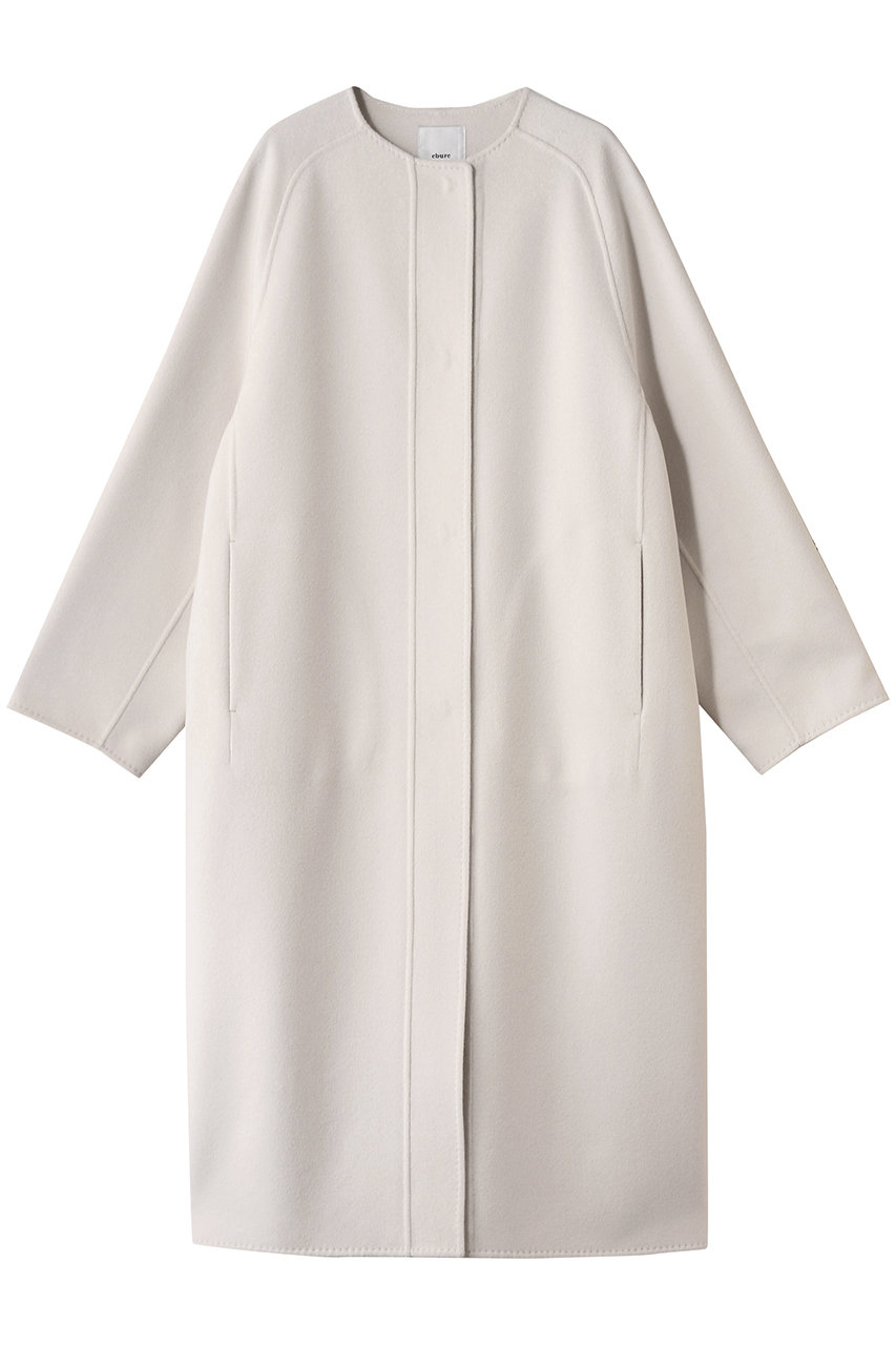 ebure(エブール)｜リュクスシャルムビーバー ノーカラーロングコート