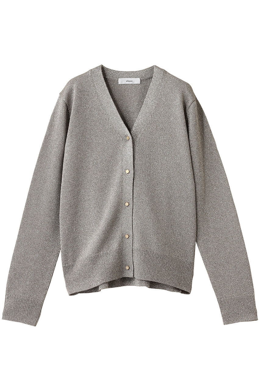 ebure(エブール)｜ブライトラメリリヤーン Vネックニットカーディガン