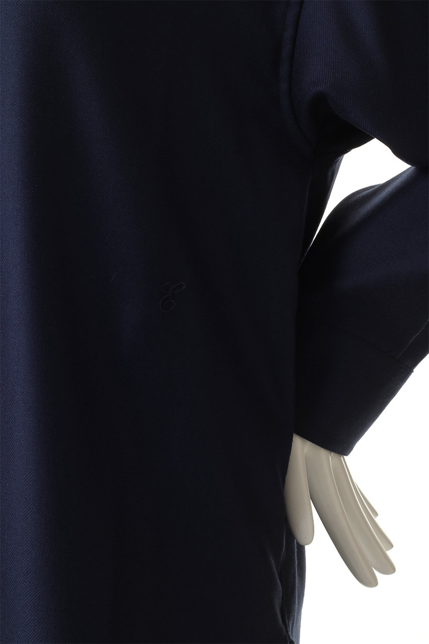 ebure(エブール)｜ウールサキソニー リボンタイシャツ/ダークブルー の