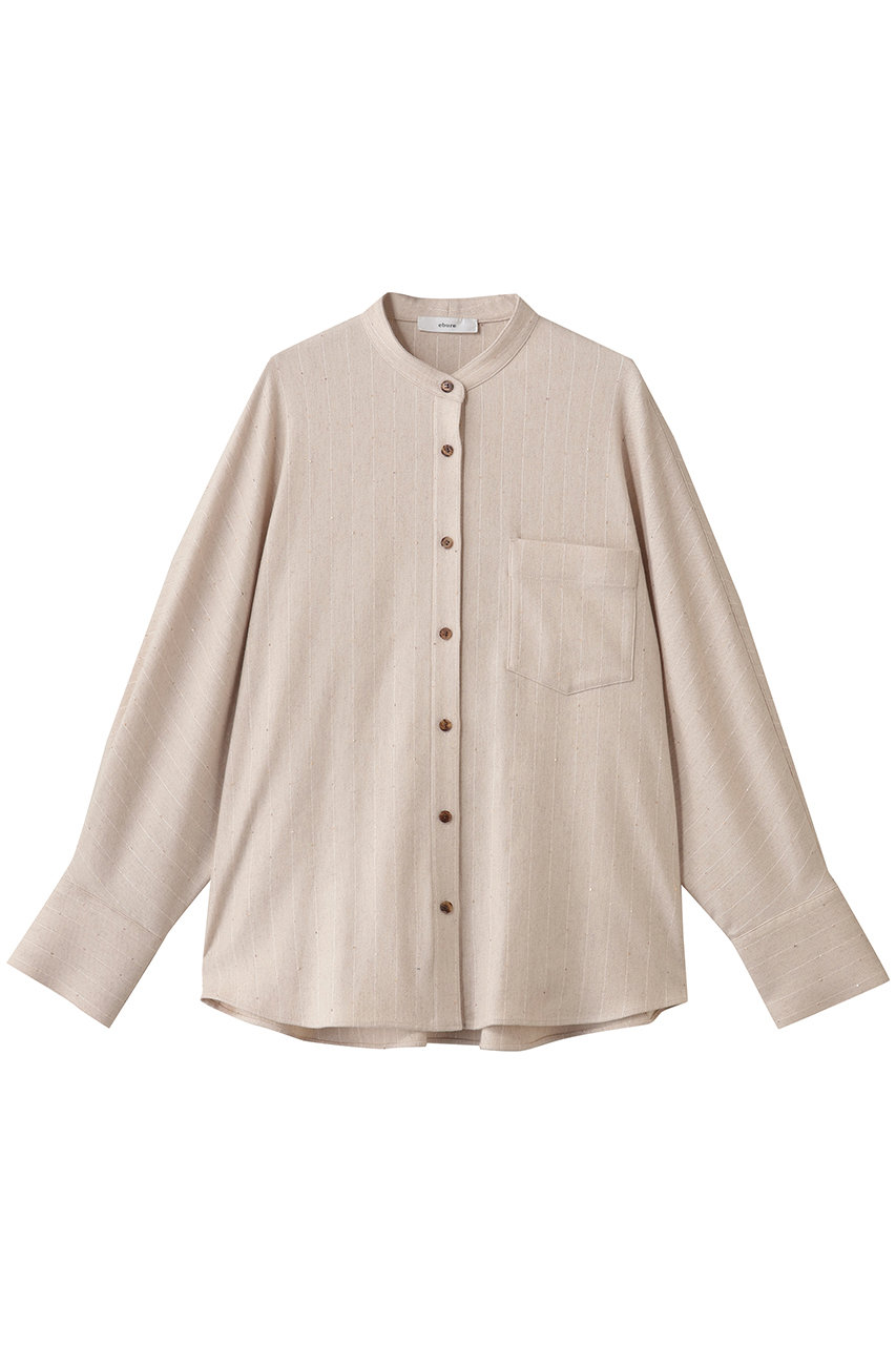 ebure(エブール)｜スパングルウールストライプ ドルマンスリーブシャツ