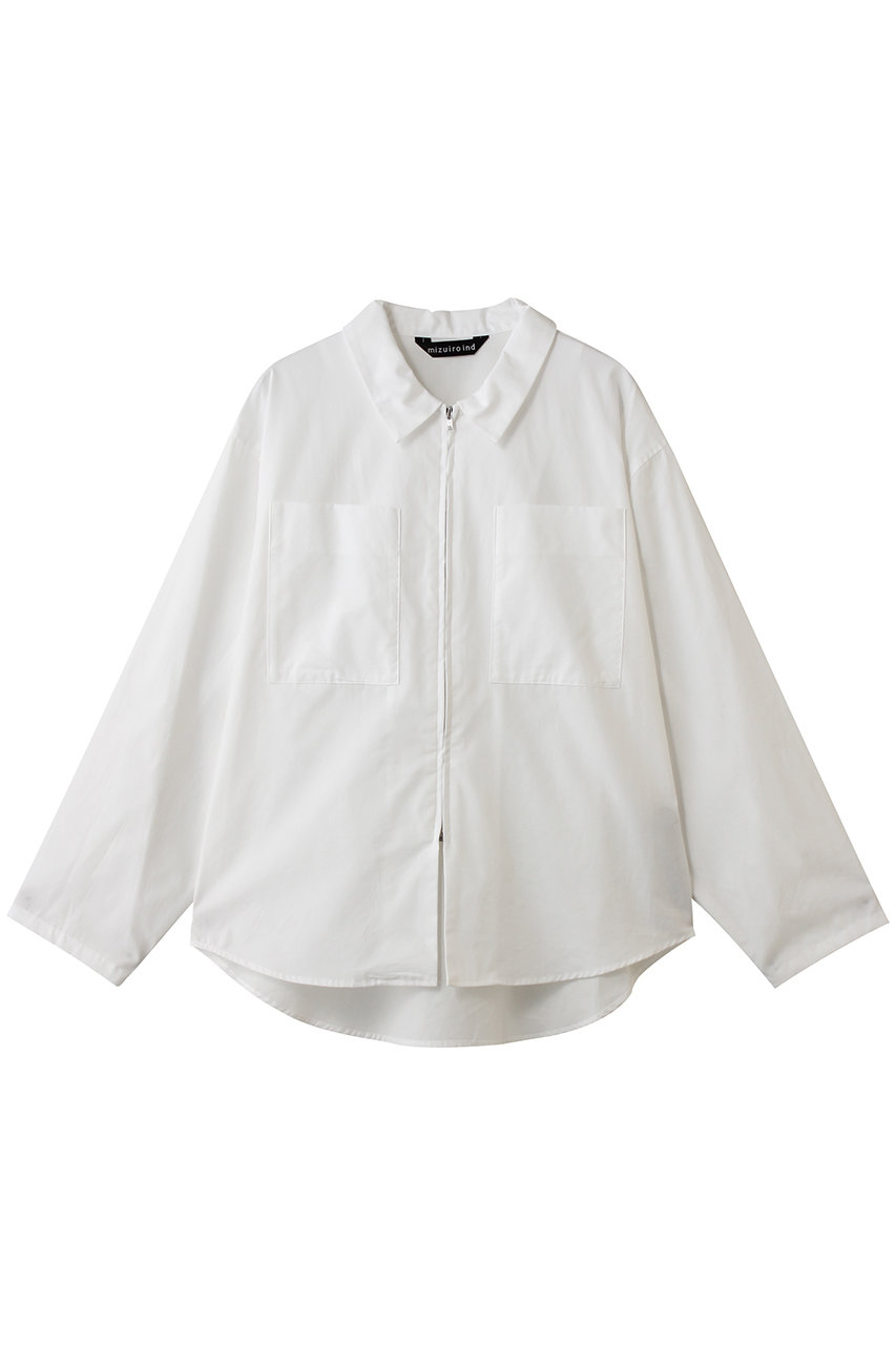 mizuiro ind(ミズイロインド)｜zip shirt シャツ/off white の通販