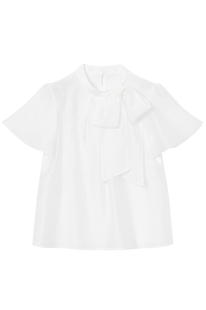 ANAYI(アナイ)｜シアーオーガンジーボウタイ ブラウス/ホワイト の通販