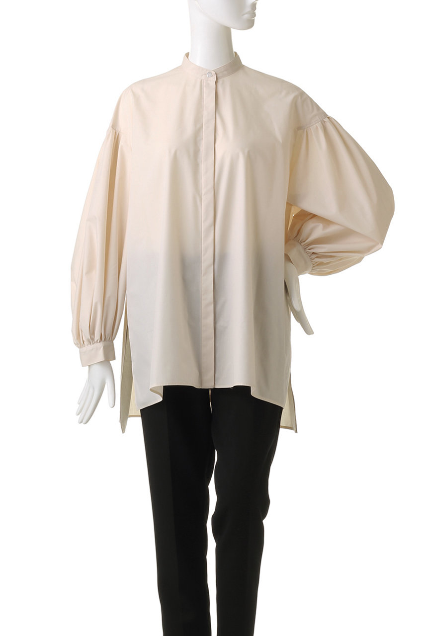 LE PHIL(ル フィル)｜ライトタイプライターギャザーブラウス/ブルー の