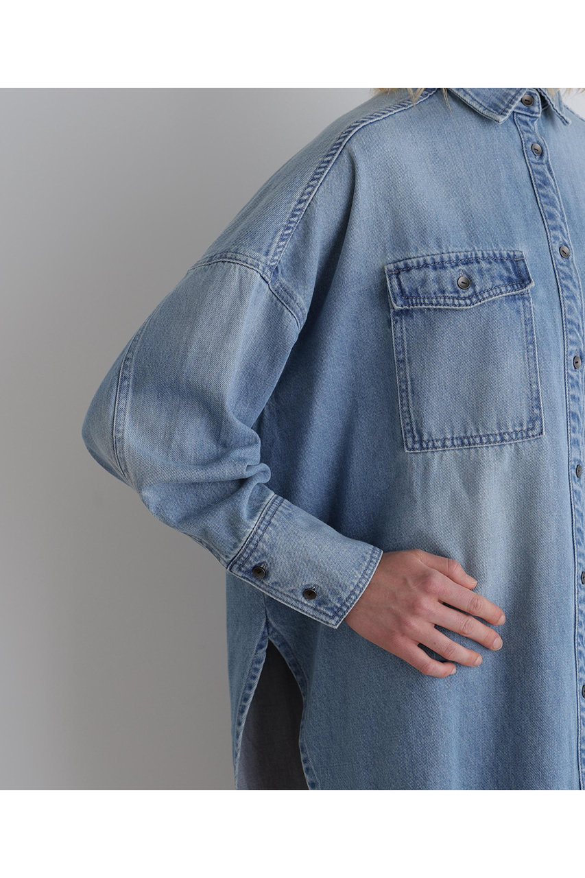 LE PHIL(ル フィル)｜ウォッシュドデニムシャツA/ブルー の通販