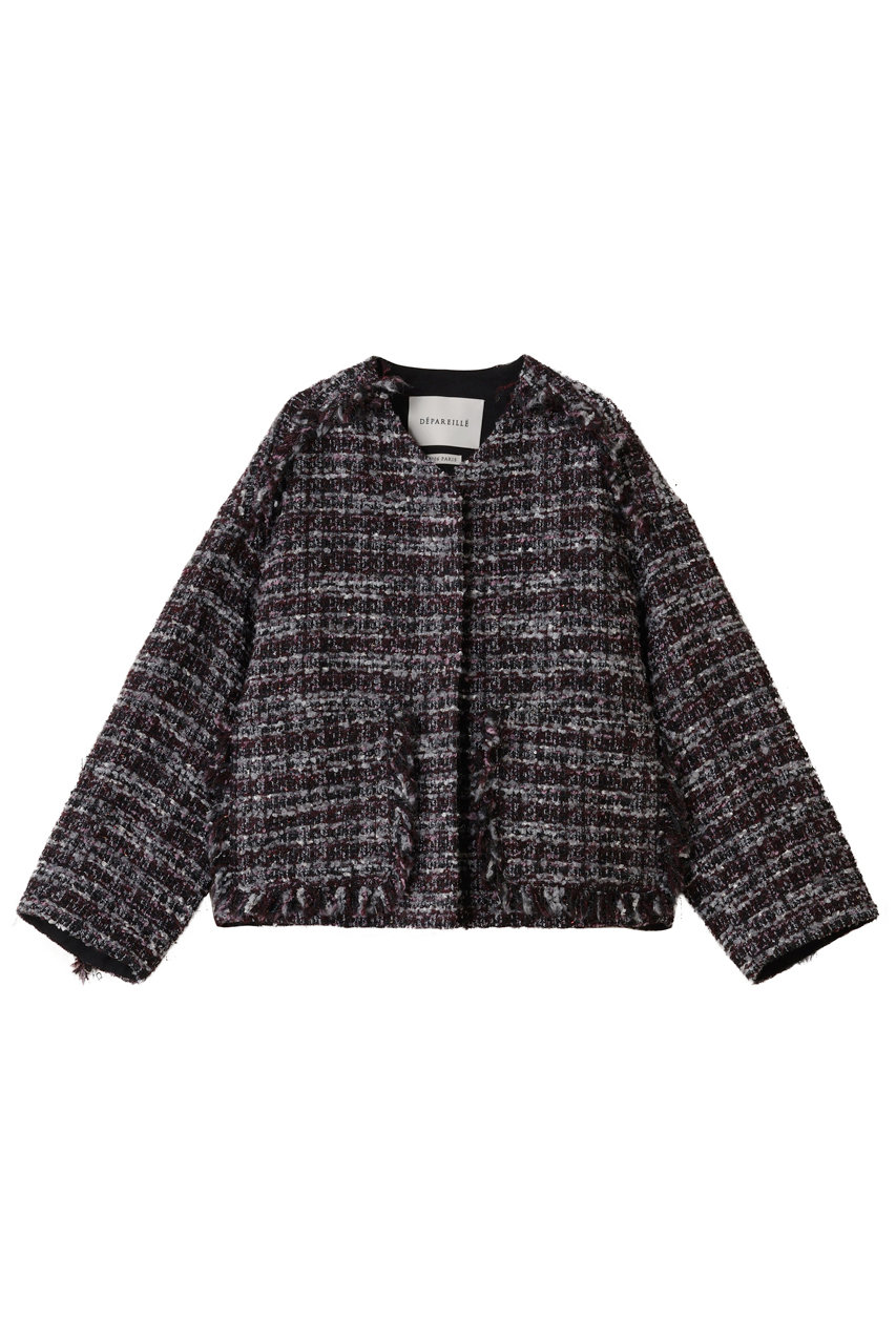 DEPAREILLE(デパリエ)｜ミックスツイードジャケット/ボルドー の通販