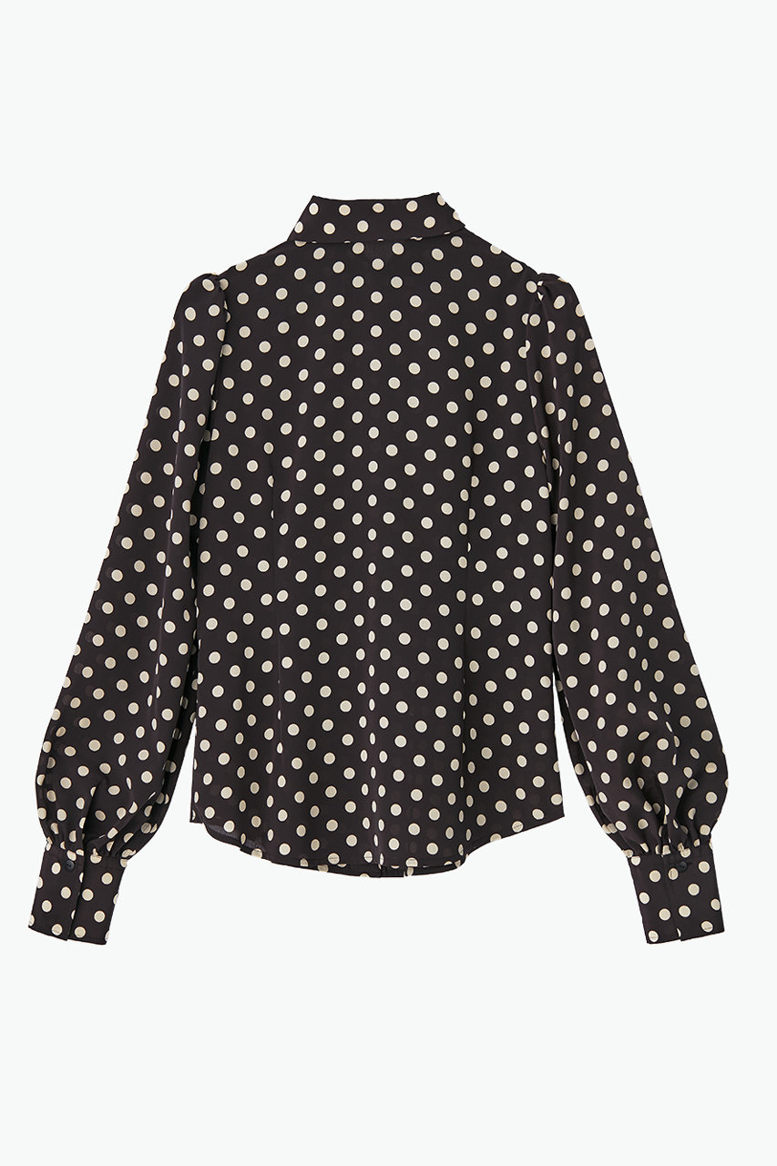 DAISY LIN(デイジーリン)｜Blouse “Dots Lady”/ブラック×ベージュ の