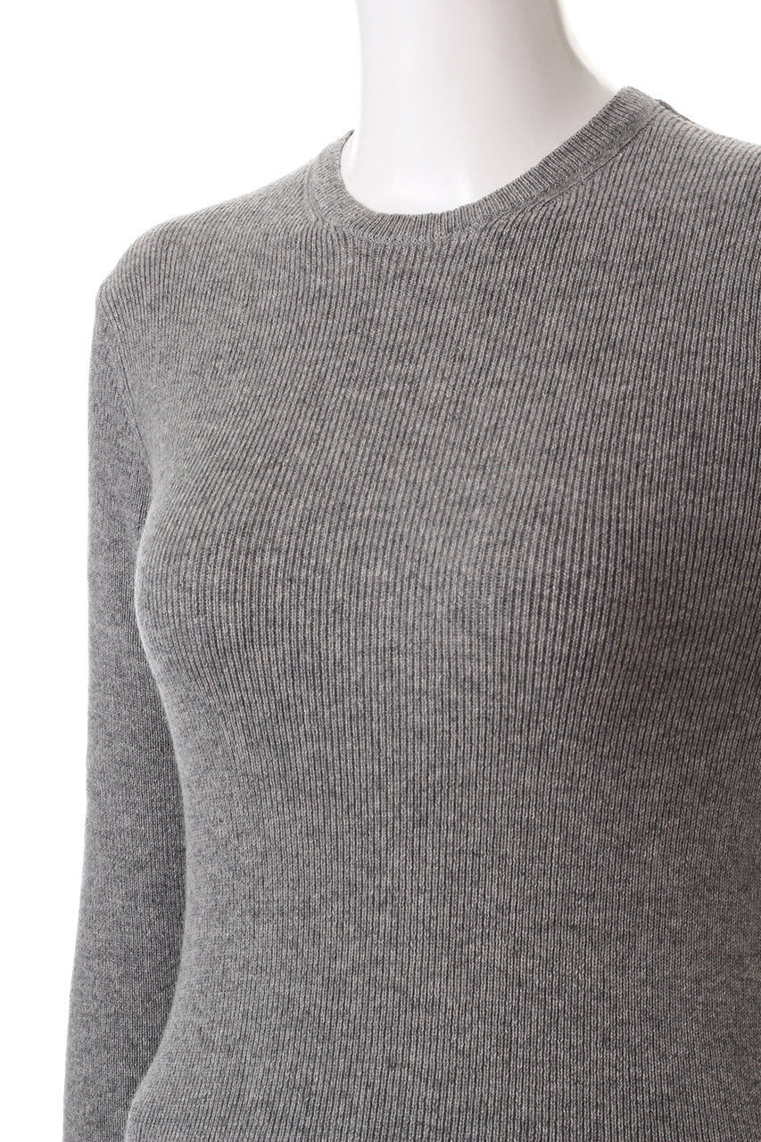 j.(ジェイドット)｜シルクカシミヤクルーネックセーター/グレー の通販