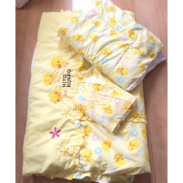 ベビー掛け布団 肌掛け まくら セット！ひよこ イエローの通販 by