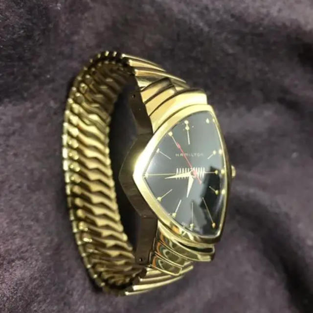 Hamilton - ハミルトン ベンチュラ ゴールド エルビスモデル 赤針 電池