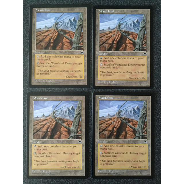 ○MTG TMP 不毛の大地/Wasteland 英語 4枚○