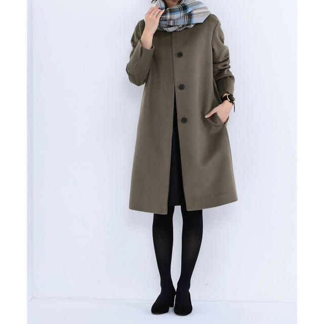 23区 - ☆23区L ウールアンゴラビーバーノーカラーコート サイズ:44