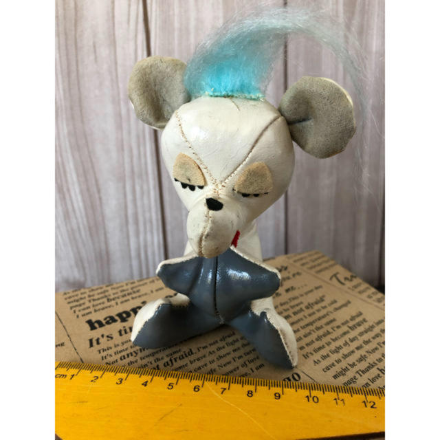 おがくずぬいぐるみ おがくず人形 昭和レトロ ぬいぐるみ 合皮 白くま