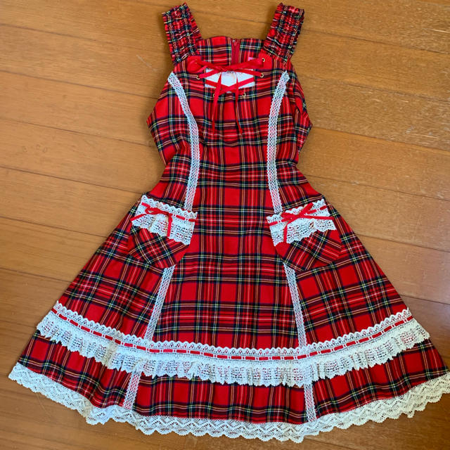 BABY,THE STARS SHINE BRIGHT - 赤チェックジャンパースカートの通販