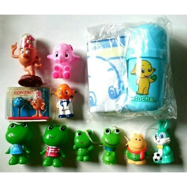 薬局 キャラクター ケロちゃんコンタック等10体サトちゃんミニタオル