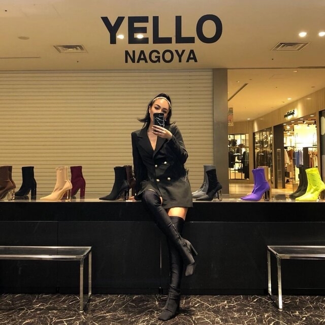 新品 YELLO HOT COCOA LONG ニーハイブーツ Lサイズの通販 by kira