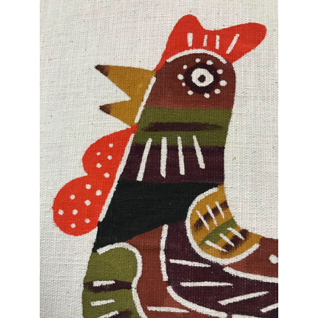 柚木沙弥郎 鶏 染絵 型絵染 型染 民芸 タペストリー テキスタイル