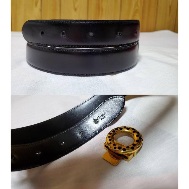 Cartier - 正規レア カルティエ パンサーバックル レザーベルト黒