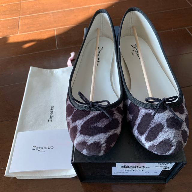 repetto - レペット レオパードグレー38 新品未使用ラウンドタイプの