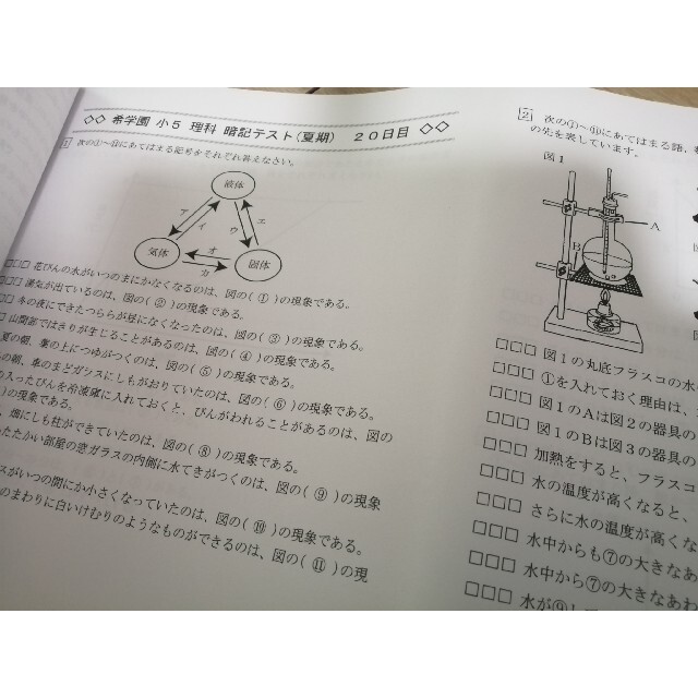 希学園 小5 夏期宿題プリント 理科の通販 by getabercrombie's shop