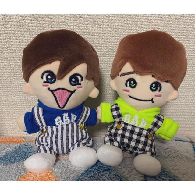 ちびぬいサロペット風パンツ(白黒チェック柄)の通販 by yuchi_mr8's