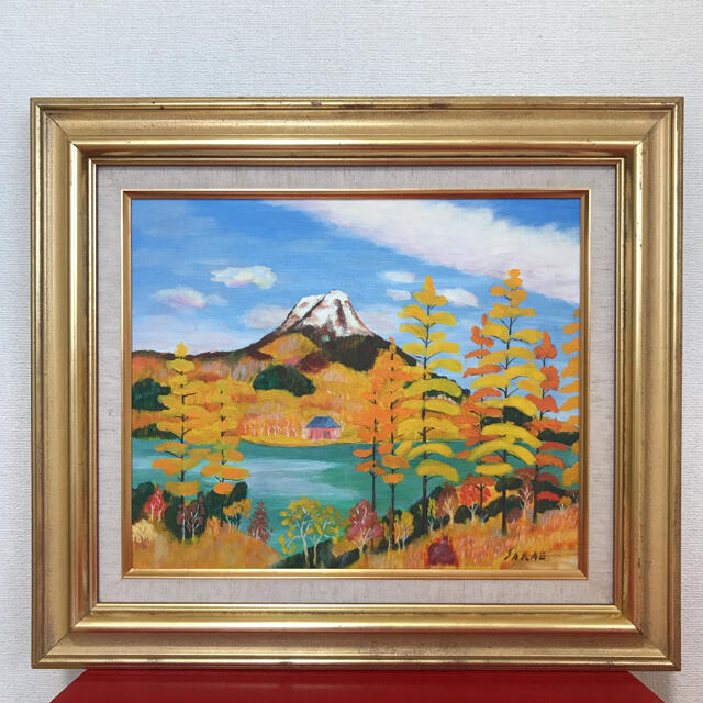 秋色 額入り油絵25(F8サイズ)