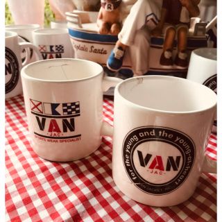 VANJACKETホーローマグカップ30年前のノベルティ未使用品 VANJACKET