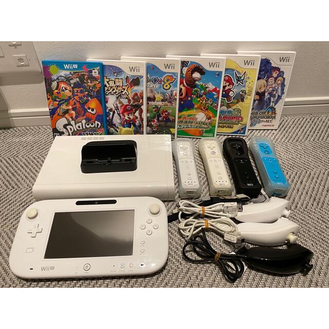 Wii U - Nintendo Wii U本体 32GB ソフト7点+Wiiリモコン4つ等付きの