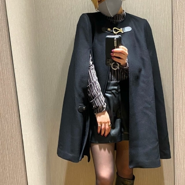 ZARA - 【完売品】ZARAバックル付きケープコートXS SUGAユンギ着用の