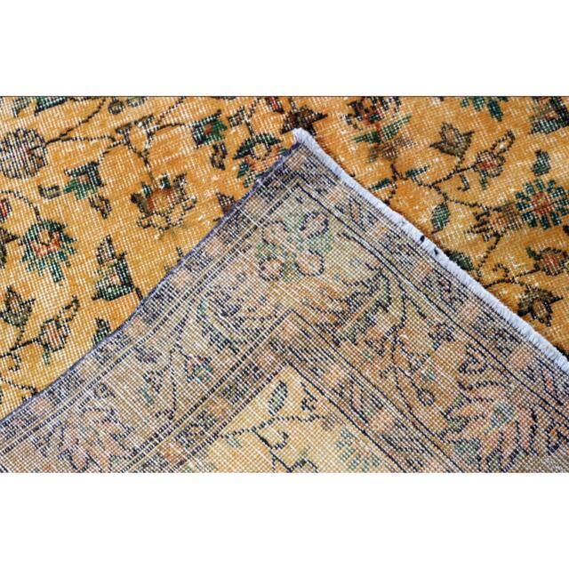 ヴィンテージラグ ♢大判 オーバーダイラグ マスタードイエロー