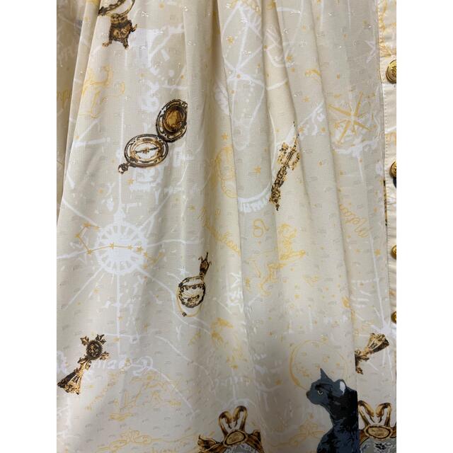 メタモルフォーゼ 黒猫と魔法の地図Aラインワンピース 生成