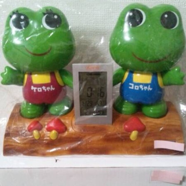 興和ケロちゃんコロちゃん店頭ペア蛙カウンター型コーワ時計