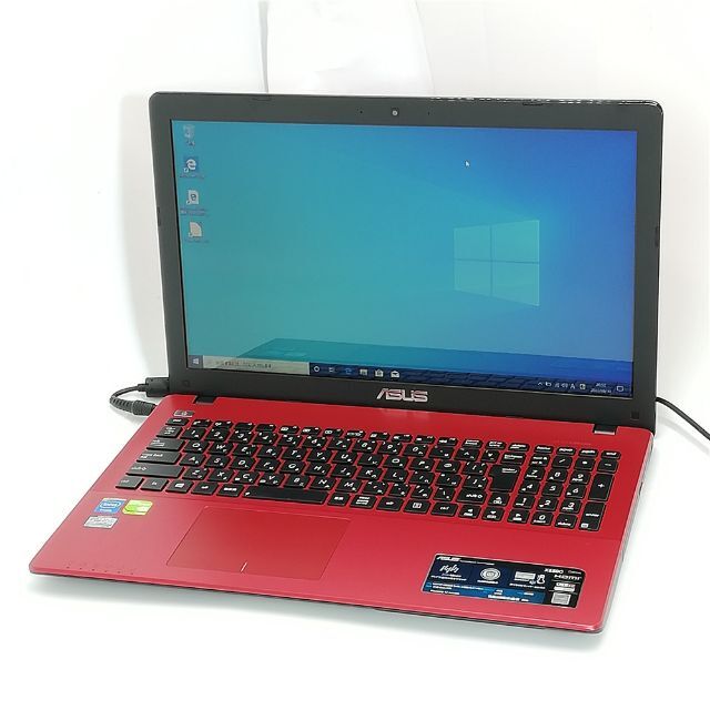 レッド ノートPC ASUS X550C 4GB RW 無線 カメラ Win10の通販 by 中古