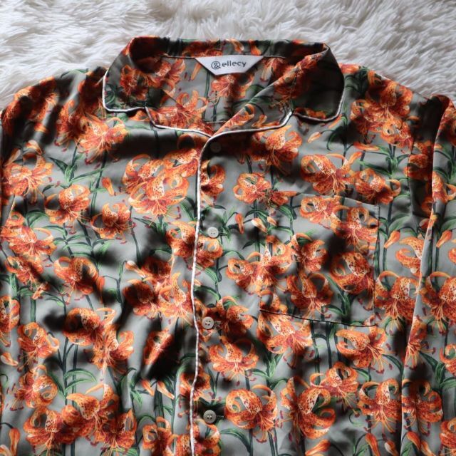 ellecy - &ellecy アンドエルシー 長袖シャツ オープンカラーシャツ 花
