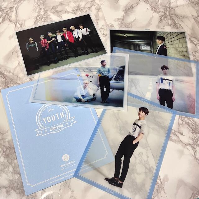 ◎ BTS YOUTH ジョングク クリアポスター 5枚セット