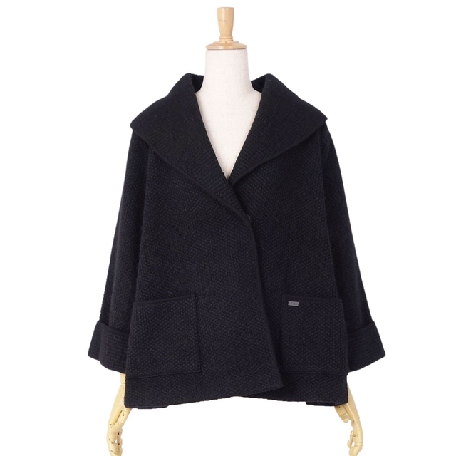 FOXEY - フォクシー FOXEY ジャケット ウール ニット ワッフルノワール