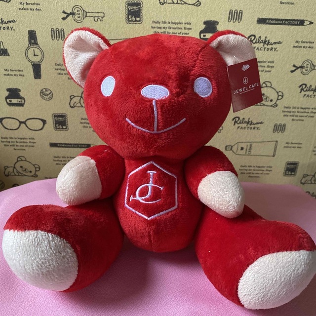 赤いクマのぬいぐるみの通販 by おかめ's shop｜ラクマ