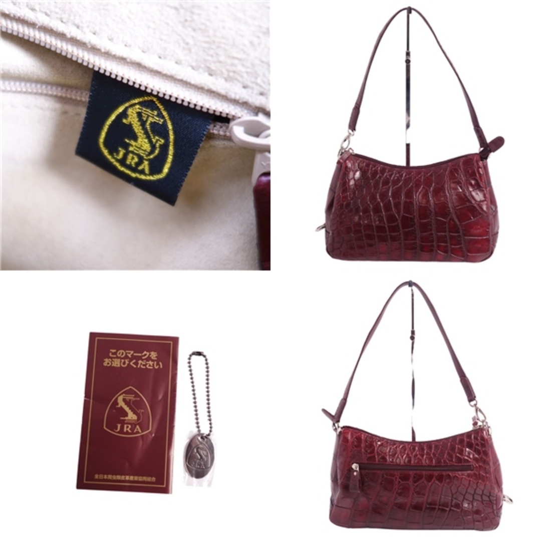 極美品 クロコダイル CROCODILE バッグ JRA ショルダーバッグ マット