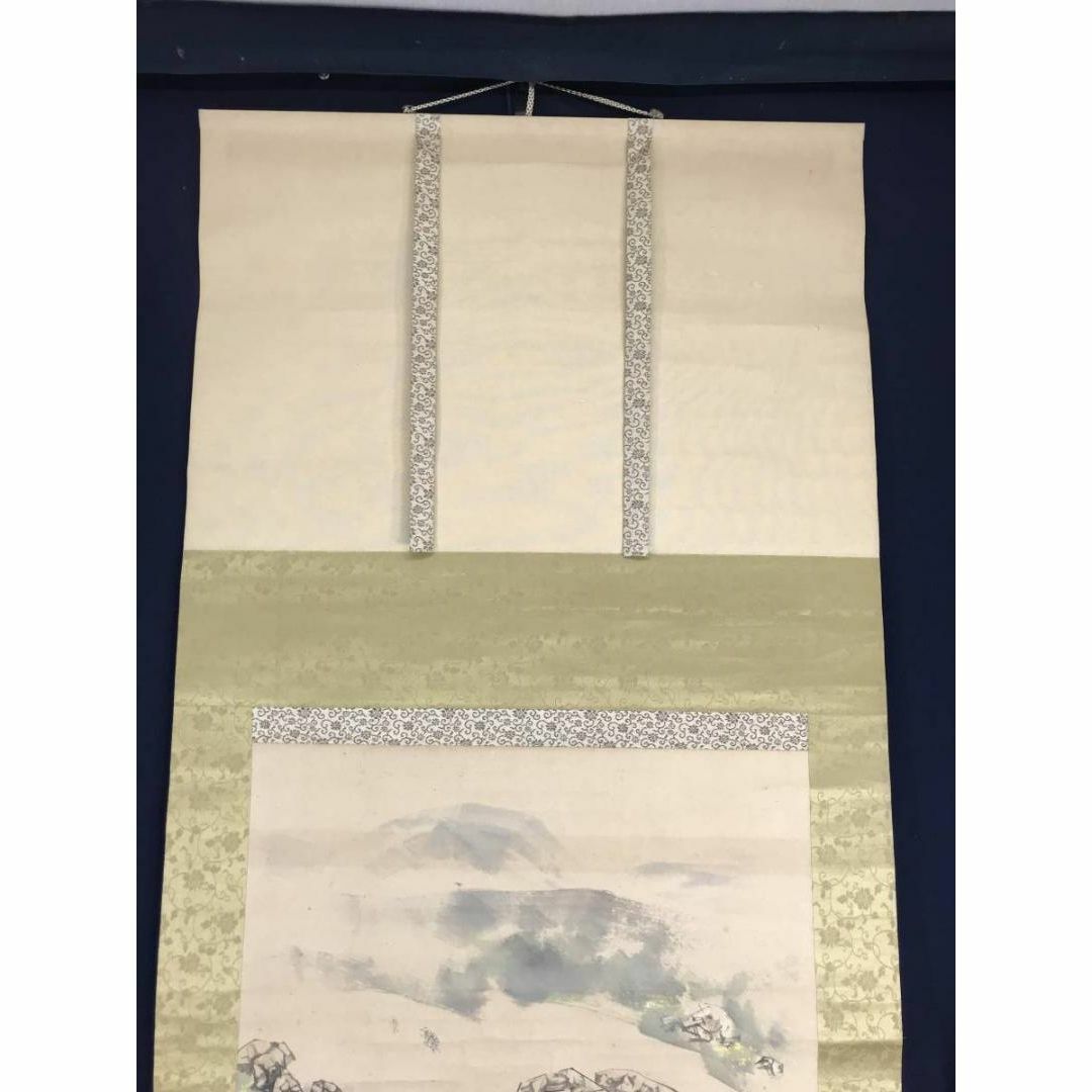 真作】篁岳/江山竹林幽居図/掛軸/名家伝来/AA-909