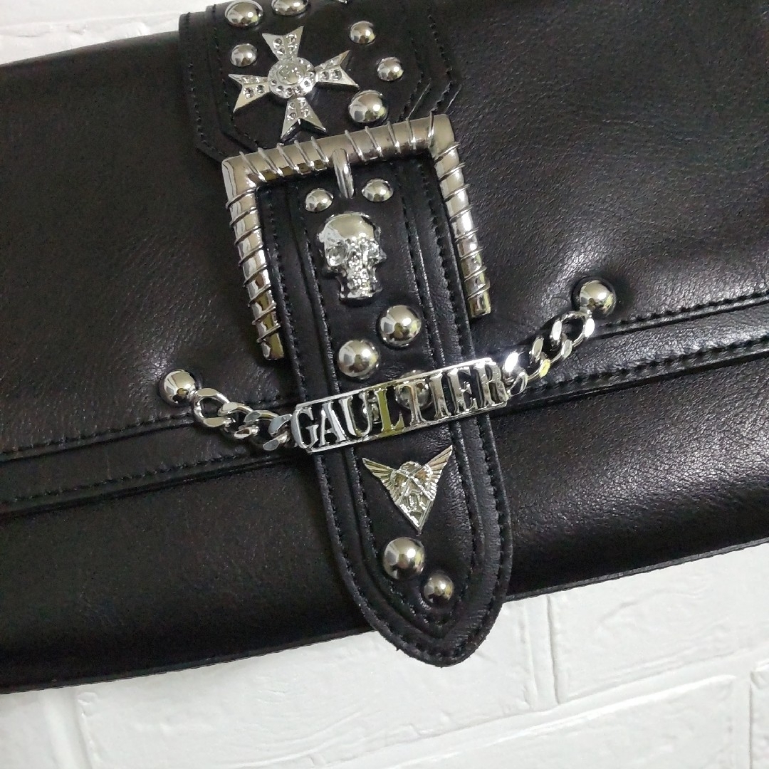 廃番】 Jean Paul GAULTIER☆スカルスタッズレザーバッグ☆中古の通販