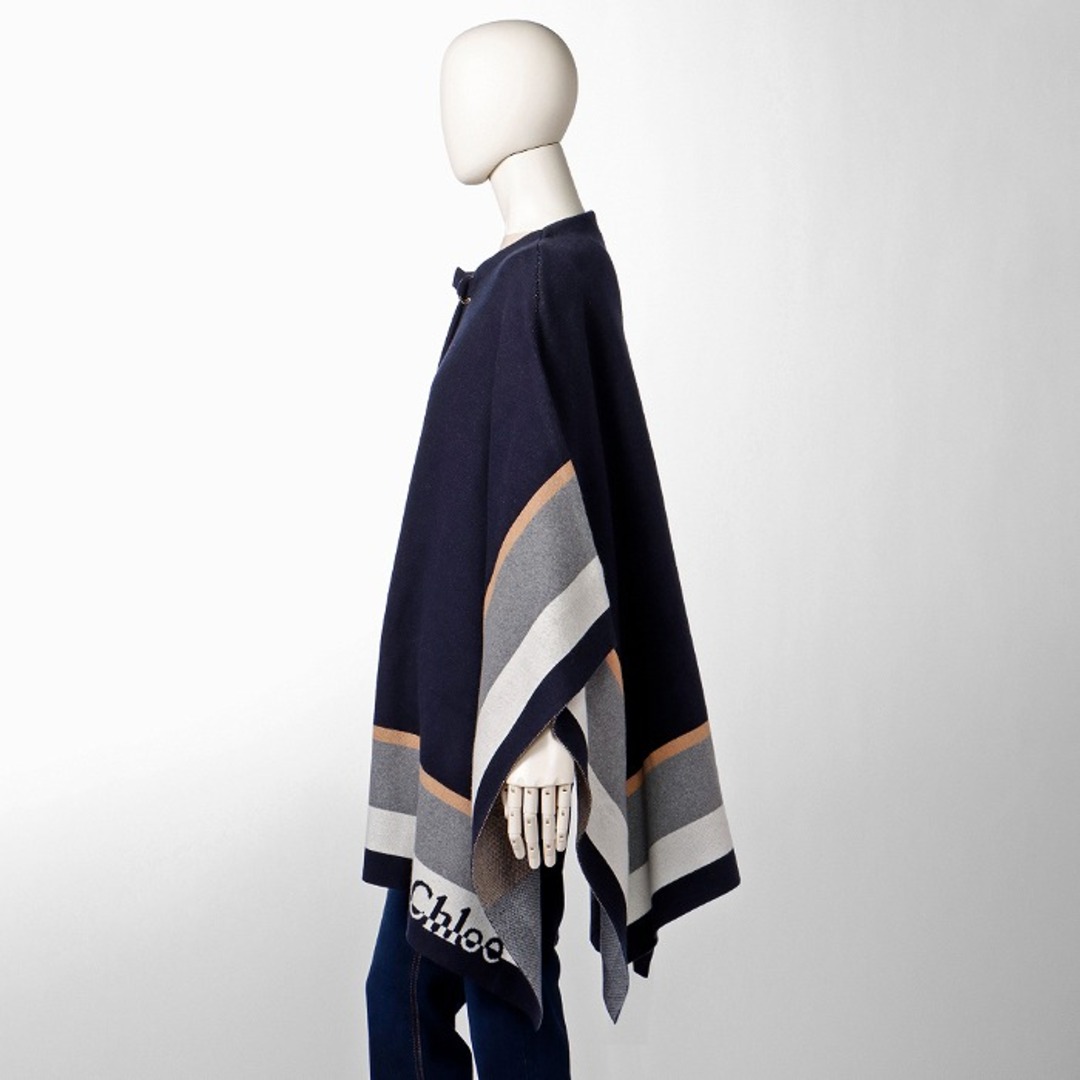 Chloe - クロエ CHLOE ケープ ロゴ ニット ポンチョ C16443 0003 859の