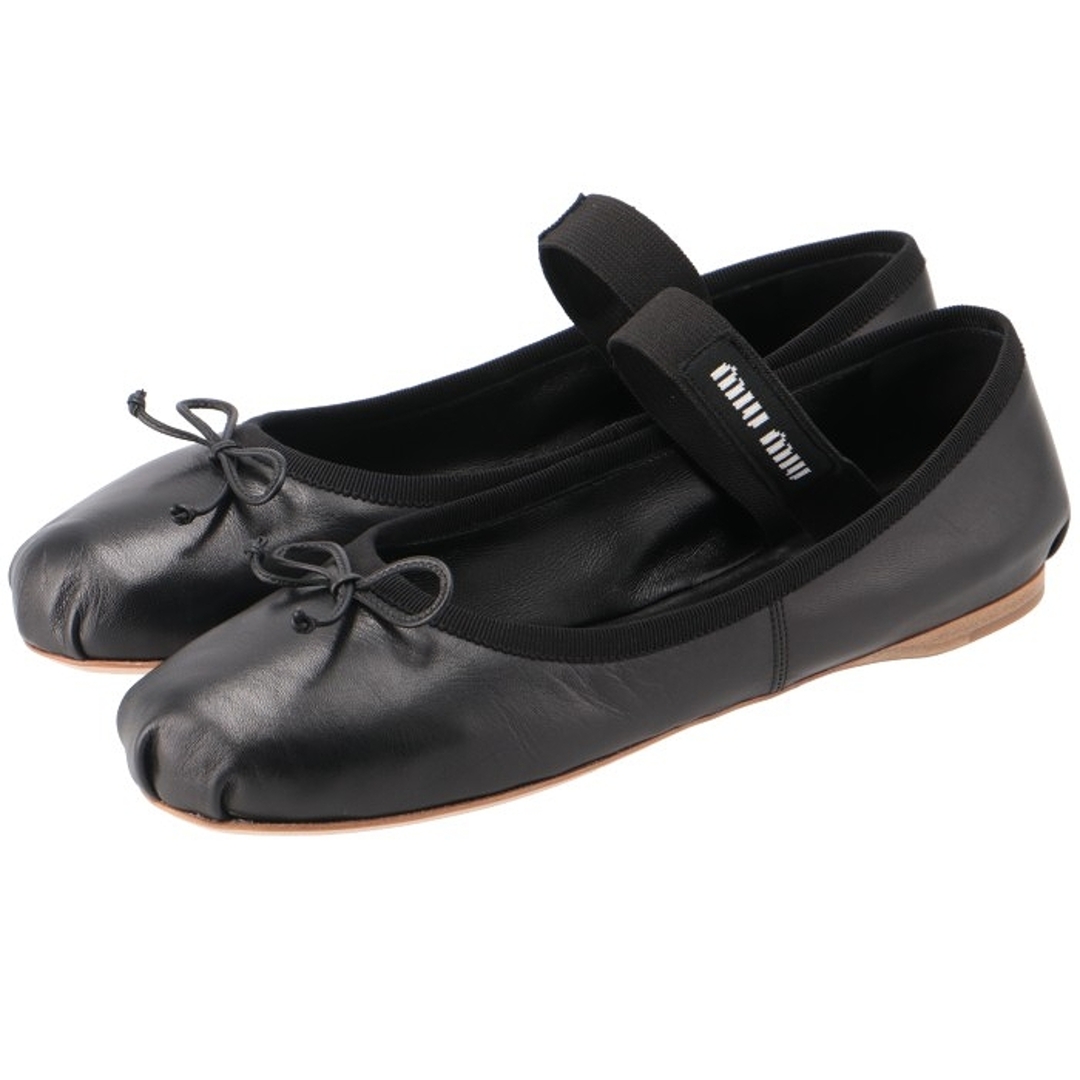 MIU MIU - ミュウミュウ MIU MIU バレリーナ フラットパンプス ロゴ