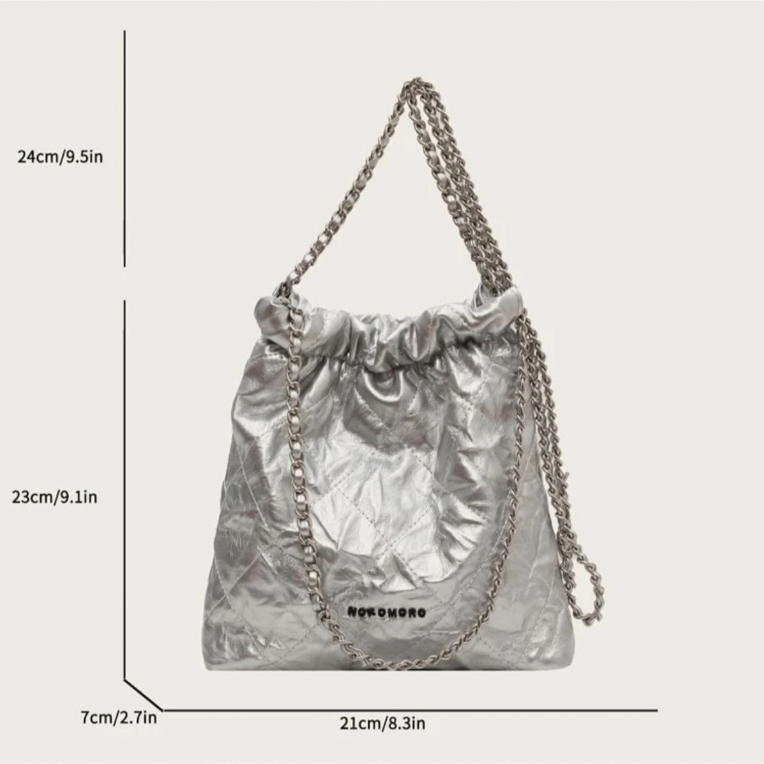 ✨️即日発送✨️ キルティングチェーンバッグ 【シルバー】の通販 by