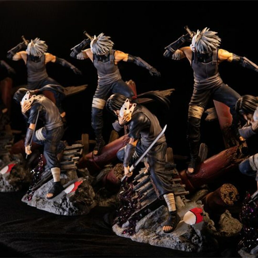 ナルト 疾風伝 暗部 カカシ イタチ ガレージキット 塗装済み完成品