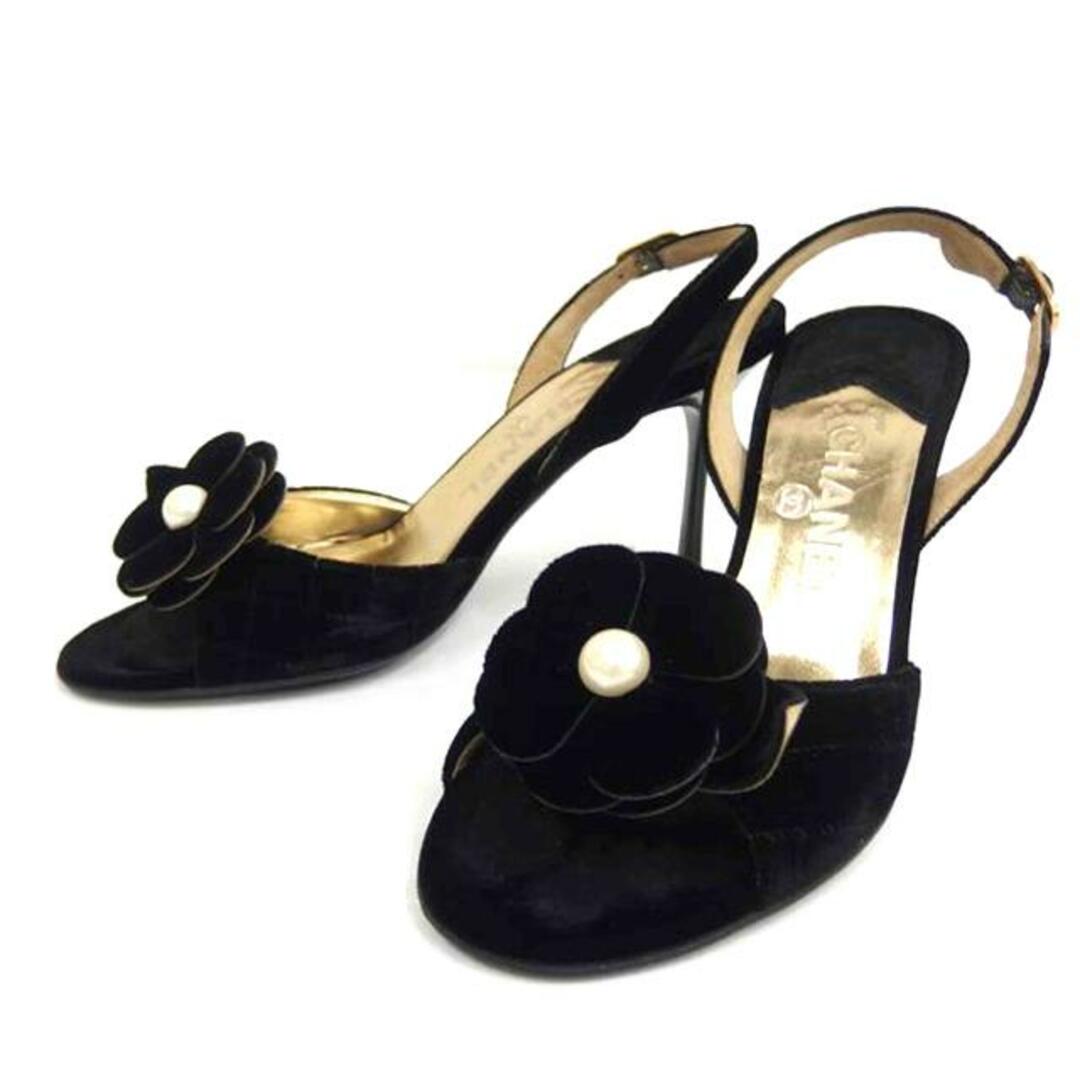 CHANEL シャネル/カメリアベロアパンプス/サイズ37/2/1/約25****/シャネル/