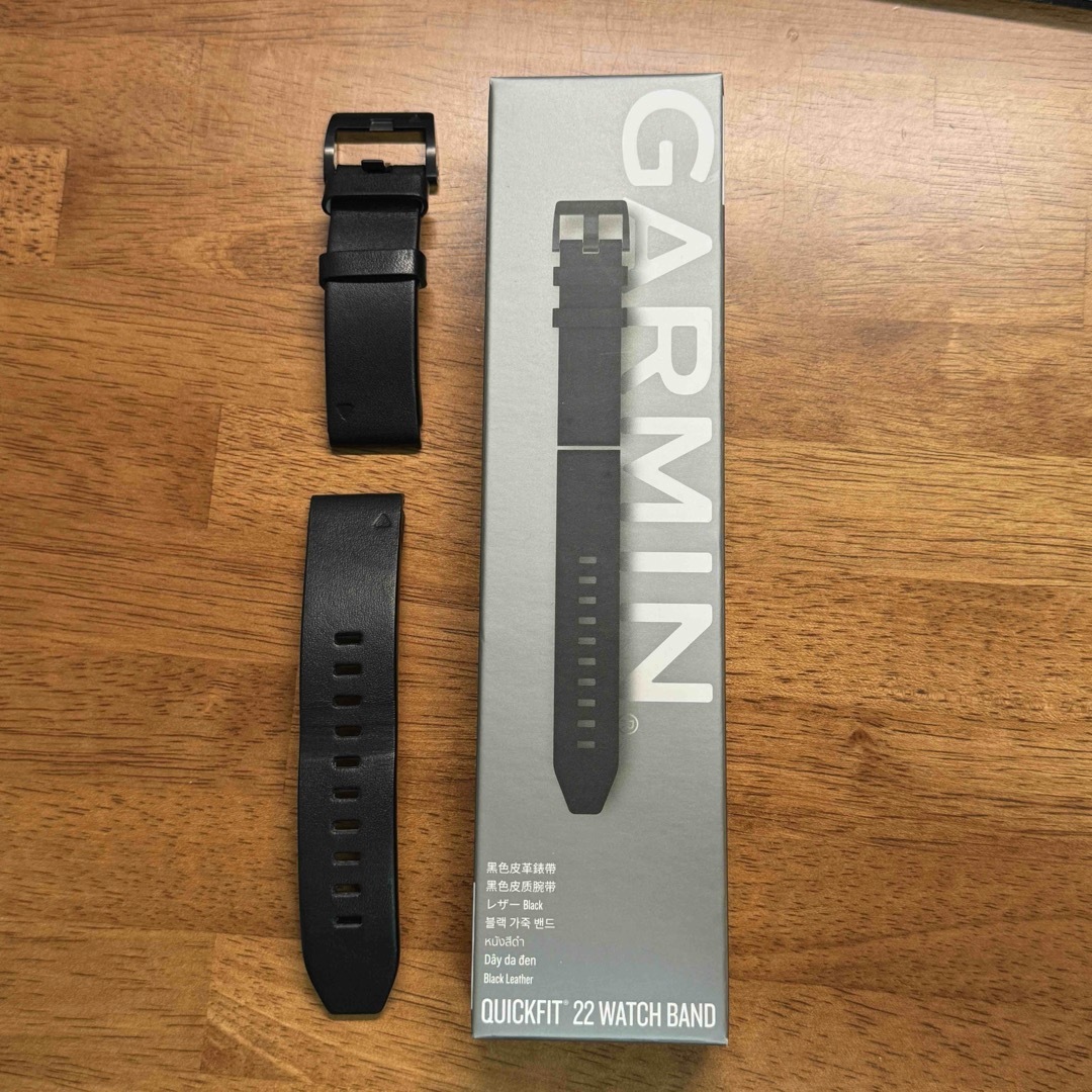 GARMIN - Garmin Quickfit 22mm レザーバンド ブラックの通販 by