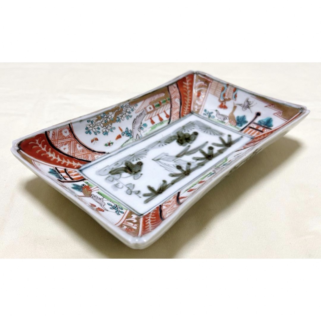 古伊万里 色絵鶴松竹梅楼閣文 長皿1枚 アンティ－クの通販 by 美希's